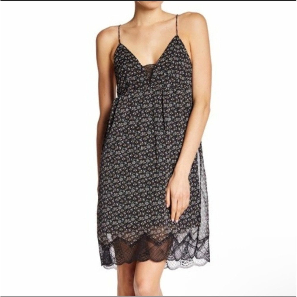 William Rast Canyon Floral Lace Trim Cami Dress XL Babydoll‎ Slip Soft Grunge